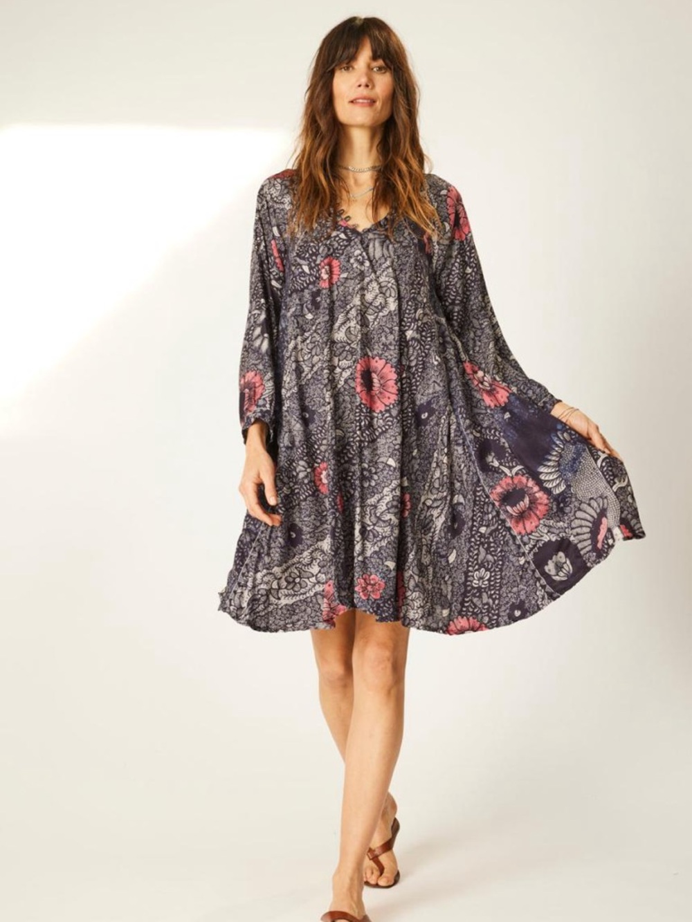 Natalie Martin short Fiore dress Peacock Ink.